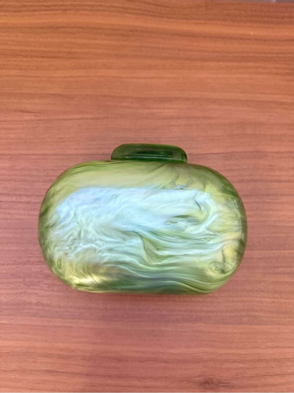 Green Swirl Acrylic Clutch